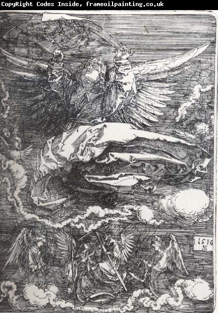 Albrecht Durer The Sudarium Held By An Angel on a small Cartellino